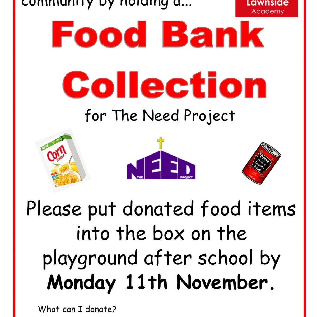 Lawnside Academy - Food Bank Collection
